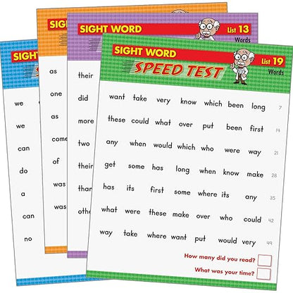 Really Good Stuff Sight Word Fluency Drills and Assessment Kit - 25 Cards