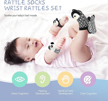 vocheer Black and White Baby Toys, 7 in 1 Sensory Toys for Infants, Tummy Time Toy Newborn 0-3 Months Brain Development, High Contrast Baby Cards Infant Montessori Toy Gift