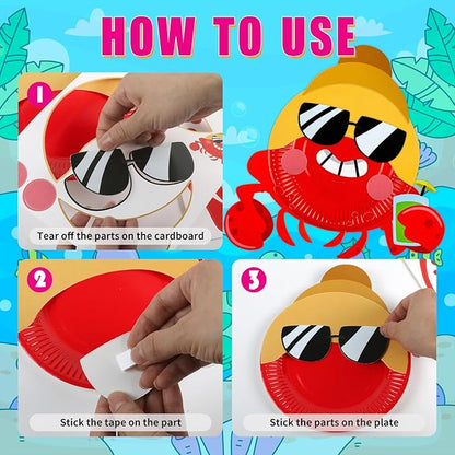 16 Pack Arts and Crafts for Kids, Toddler Crafts Animal Paper Plate Art Kit Gift for 3 4 5 6 Year Old Boys Girls DIY Kids for Birthday Party Favor Preschool Classroom Party Games