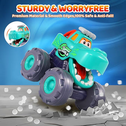 OCATO Car Toys for 1 Year Old Boy Gifts, Pull Back Monster Truck Toy Cars for Toddlers 1-3, 1 2 3 One Year Old Boy Birthday Gift 1st Vehicles Kids Stocking Stuffers Toddler Baby Boys Toys 12-18 Months