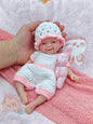 7" Cute Reborn Baby Dolls Girl, Full Silicone Baby Dolls, Realistic Soft Silicone Newborn Baby Doll, Real Full Body Silicone Reborn Baby Dolls with Feeding Accessories&Gift Box
