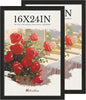 16x24 Poster Frame 2 Pack, Textured Black Solid Wood Picture Frame, Wall Hanging