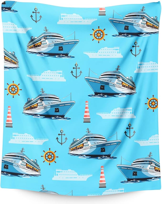Kids Blanket Ship Throw for Boys Men - 60x80 Inches Lightweight Sofa All Season Throw Blankets for Sofa Couch Bed Office Car