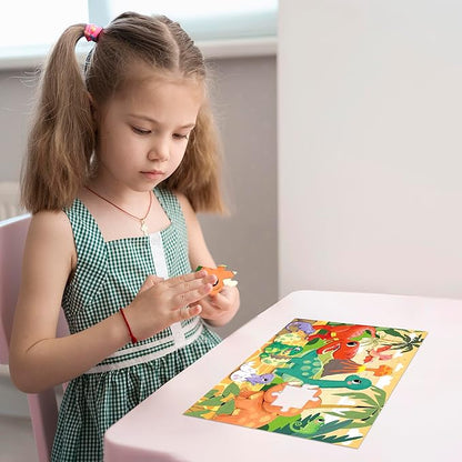 QUOKKA Puzzles for Kids Ages 3-5 - 30 Pieces Puzzles for Toddlers 2-4 - Dinosaurs Learning Jigsaw Puzzles for Kids 4-6 Years Old - Educational Toys for Boy and Girl