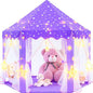 EVOIONOS Purple Princess Tent for Girls, Kids Play Tent with Large Star Lights, Castle Playhouse for Children Indoor Outdoor Games, 55 x 53 inches