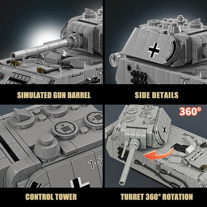 Panzer VIII Maus Building Set for Adults-Compatible with Lego Military Tank, Collectible Army Model, Gift Ideal for Military Enthusiasts (802 PCS)