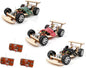 Wireless Remote Control Wooden Racing Car F1 - Upgraded Competition Edition (Three Colors for Racing 3-Pack), Science Experiment R/C Car Kit for Kids, STEM Project Model Car Kit to Build