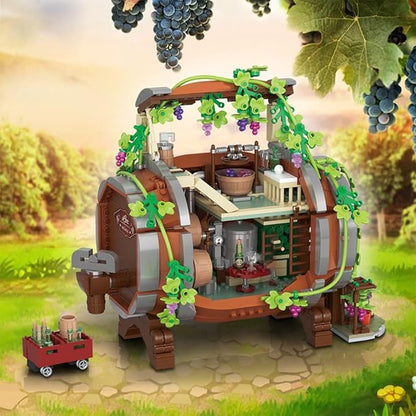 Wine Barrel Building Blocks Toy, 1022 Pieces, Gift for Adults and Children