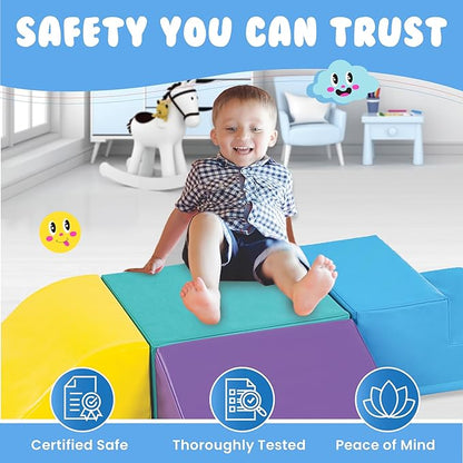 New Bounce Toddler Climbing Toys - Soft Play Set for Kids - Foam Climbing Blocks - Safe Soft Gym Equipment - Great for All Ages