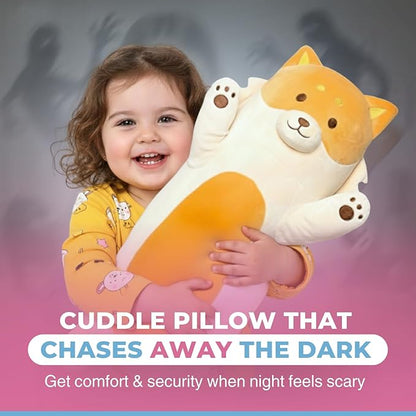 Fox Plush Body Pillow for Kids | Long Stuffed Animal Cuddle Pillow | Soft, Cute Hugging Toy | Plushie Gift for Girls & Boys | Long Plush Body Pillow for Sleep & Comfort | Large, 47 Inches