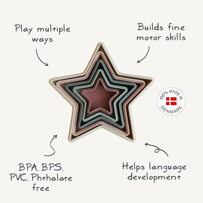 mushie Nesting Stars Toy | Made in Denmark (Original)