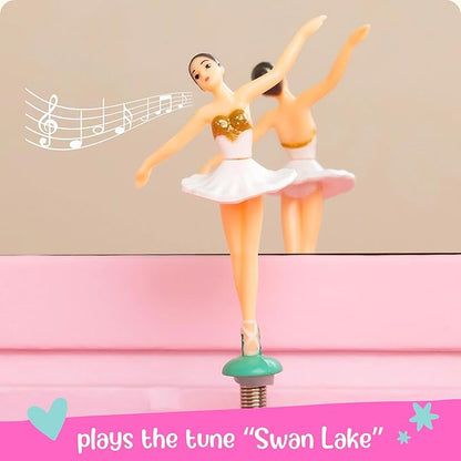 Ballerina Musical Jewelry Box for Girls - Ballerina Toys for Girls Age 4-6 - Kids Jewelry Box with Drawers - 9 x 5 x 9.3 in