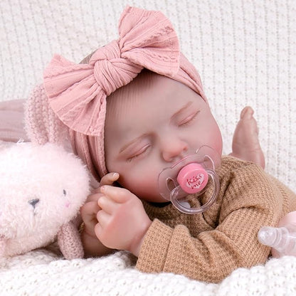Aori 20 Inch Reborn Baby Doll - Hyper Realistic Lifelike Newborn Sleeping Girl with Rainbow Outfit, Soft Weighted Body Baby Doll for Girls Age 3 for Christmas, Birthday