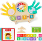 Educational 2 in 1 Math Manipulatives Number Counting Blocks & Teaching Clock for Kids, Preschool Learning Toys for Toddlers 3-5, Montessori Toys for 3-5 Year Old Boys Girls Birthday Gifts