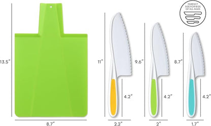 TOVLA JR. Toddler Montessori Kitchen Knife and Cutting Board Set – Safe, Kid-Sized Tools for Real Cooking – Ages 3+ Life Skills and Hands-On Prep