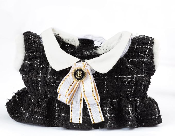 Premium Doll Clothes for Labubu - Luxury Chic Style Set for 17cm Dolls, Doll Outfit for Display, Collectors, Gift - Cute Miniature Fashion Accessories - Black Camellia (Clothes Only)