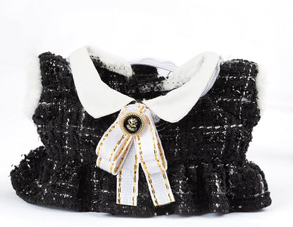 Premium Doll Clothes for Labubu - Luxury Chic Style Set for 17cm Dolls, Doll Outfit for Display, Collectors, Gift - Cute Miniature Fashion Accessories - Black Camellia (Clothes Only)
