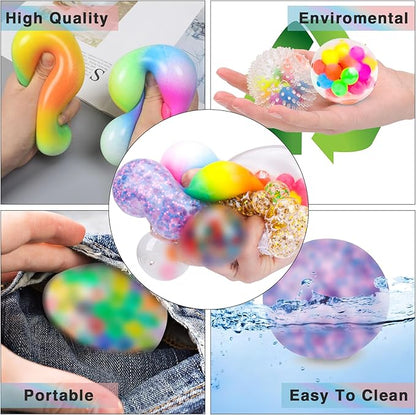 Stress Balls Set, Squishy Stress Ball, 8 Pack Stress Relief Ball for Adults, Squeeze Ball for Anxiety and Stress Relief