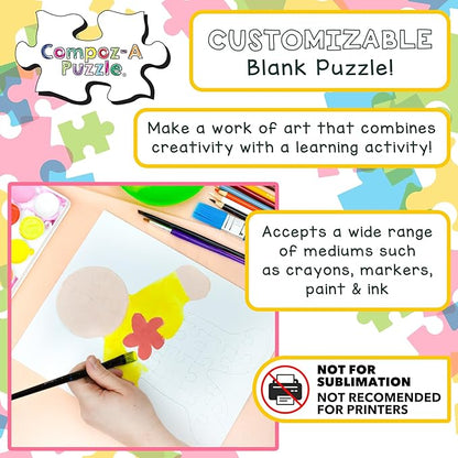 Hygloss 8 Blank Person-Shaped Puzzles with Envelopes – 8.5 x 10.5 Inches – Ideal for All-About-Me Activities – Write, Draw, and Decorate – 26 Pieces Each