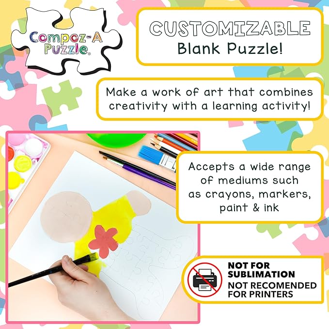 Hygloss 24 Blank Person-Shaped Puzzles – 8.5 x 10.5 Inches – Ideal for All-About-Me Activities – Write, Draw, and Decorate – 26 Pieces Each