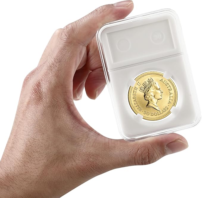 10-Pack Silver Dollar Coin Holder, 30mm Collection Holder, Clear Acrylic Slab Protectors and Display Case for Morgan, Peace, IKE Silver, Four-Point Fixation Capsules