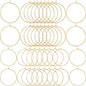 Pndeyo 280pcs Hypoallergenic Earring Beading Hoops, Metal Round Hoop Earrings Findings, Open Earring Wire Ring Accessories for Jewelry Making- Gold