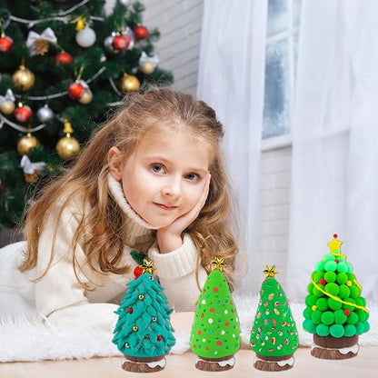 Christmas Trees Crafts Sets，Air Dry Clay Kits for Kids，Modeling Clay Christmastree DIY Sets,Christmas Stocking Stuffers Perfect for Winter Children's Holiday Party Decoration Gifts
