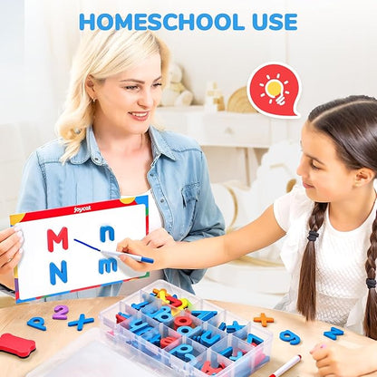 Gamenote Classroom Magnetic Letters Kit 178 Pcs with Double-Side Magnet Board - Foam Alphabet Letters for Kids Spelling and Learning