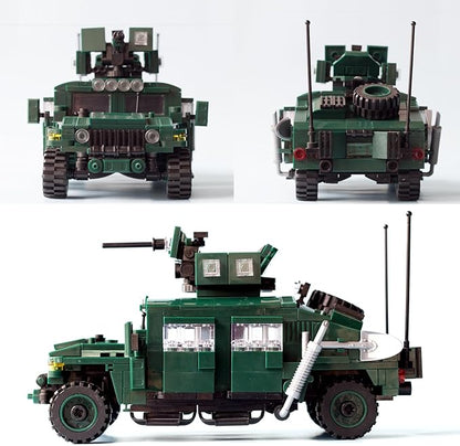 Military Vehicles Building Blocks (500 Pieces Kits), M1151 Armored Vehicle Model Designed for Kids (8+Years) Adults and Car Lovers