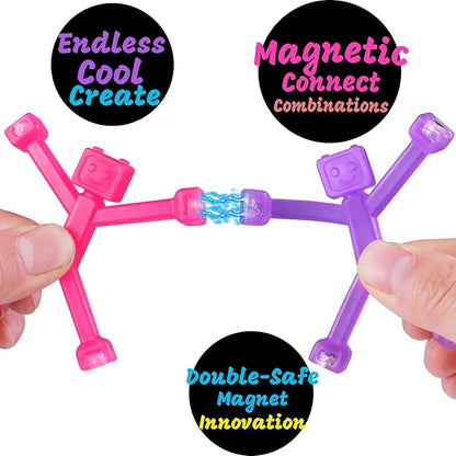 6 PCS Magnetic Travel Toys for Kids, Creative, Portable and Educational, Magnetic-People-Magnet-Men: Cute Robot & Funny Magnets, Small Fidget Toys for Classroom Prizes, Easter Egg Stuffers, Office