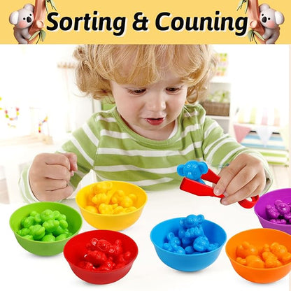 Counting Koalas Toys Matching Games with Sorting Bowls Sorting Toy for Toddlers Preschool Learning Activities for Math Color Sensory Montessori Fine Motor Skills Toys for 3 4 5 Years Old Boys Girls