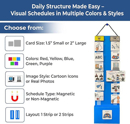 Visual Schedule for Kids – 133 Durable Plastic Picture Cards with Soft Loop Coins | Daily Routine & Chore Reward Chart for Home, School, Autism, ADHD & Special Needs Behavior Support