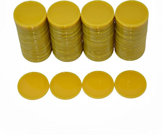 Smartdealspro Set of 100 25MM/1 Inch Opaque Plastic Learning Counting Counters Poker Chips (Golden)
