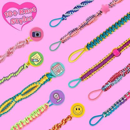 Hewaurorion Friendship Bracelet Making Kit Toys, Arts and Crafts String Maker Tool for Kids Ages 8-12, Bracelet DIY Christmas Birthday Present Gifts for Teen Girls (Rose)
