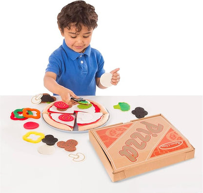 Melissa & Doug Felt Food Mix And Match Pizza Play Food Set - 42 Pieces Felt Pizza Play Set For Kids Kitchen, Pretend Toy For Toddlers And Kids Ages 2+