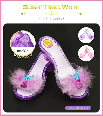 Kids Makeup Kit - Princess Dress Up Shoes, Crowns & Handbag - Pretend Play Fake Makeup Set for Girls, Ages 3-6