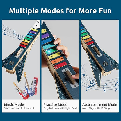 Science Can Science Kit for Kids Age 8-12, DIY Electronics Guitar Stem Kits, 3D Wooden Puzzles Building Own Musical Instruments, Great Gifts Stem Toys for Ages 8-13 Boys & Girls