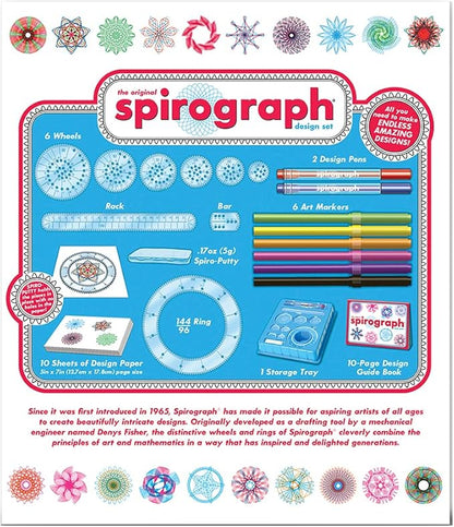 Spirograph Design Set Boxed - Arts and Crafts, Kids Toys, Art Supplies, Craft Supplies, Drawing Kit, Spiral Art, Reproduction of Classic Gear Design Kit, Pens, Design Sheet Included, Ages 8+