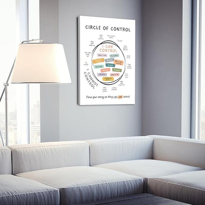 Circle Of Control Poster What I Can And Cannot Control Therapy Office Wall Art Kids Mental Health Poster Calm Down Corner School Decor 16x24in Framed