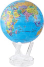 MOVA Globe – Blue Political Map 4.5” | Rotating World Globe Powered by Light | Educational Home Decor, No Batteries or Wires Needed