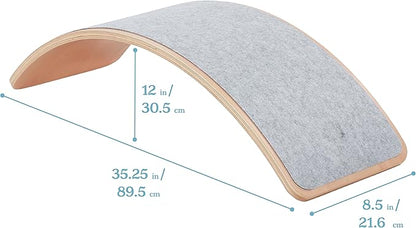 ECR4Kids Balance Board with Felt Base, Montessori Toy, Light Grey