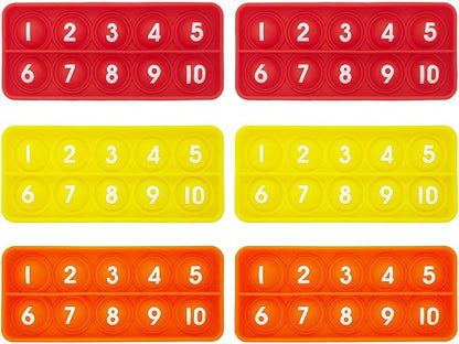 Ten-Frame Counting Toys, 10-Frame Bubble Popper Fidget Toys, Number Math Games, Montessori Educational Toy for Preschool Kindergarten Classroom Learning Activities Kids 3 4 5 Year Old