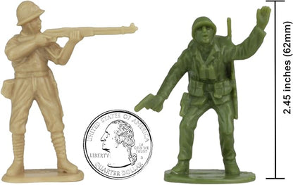 BMC WW2 Iwo Jima Plastic Army Men - 32 American and Japanese Soldier Figures