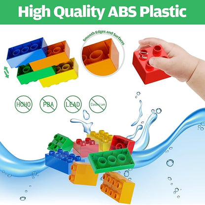 Building Blocks for Toddler (126Pcs) Stacking Toys with 4 Cars, Learning and STEM Fun Montessori Toys, Educational Blocks Age 3+ for Kids Boys & Girls Birthday, Compatible with All Major Brands