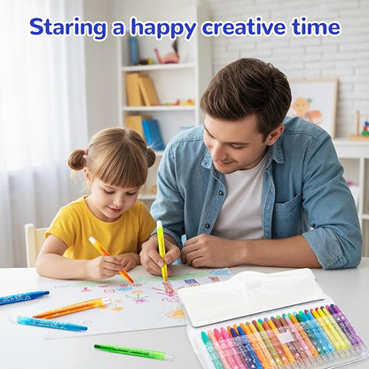 M&G 48 Pcs Twist Crayons 48 colors Twist Gel Crayons for Kids Toddlers,Non-Toxic Crayons Set for Toddlers Children Coloring, Ideal for Paper Gass