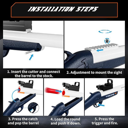 Toy Shotgun Shell Ejecting Toy Gun,Soft Bullets Gun, with 30 Bullets Perfect As a Birthday-Holiday for 8-12 Year Olds(Blue)