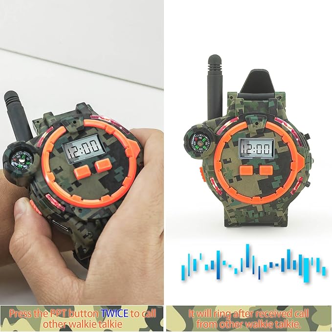 Rechargeable Walkie Talkies for Kids Radio Walky Talky with Flashlight Children Outdoor Game Interphone Gifts for Boy and Girl (4)