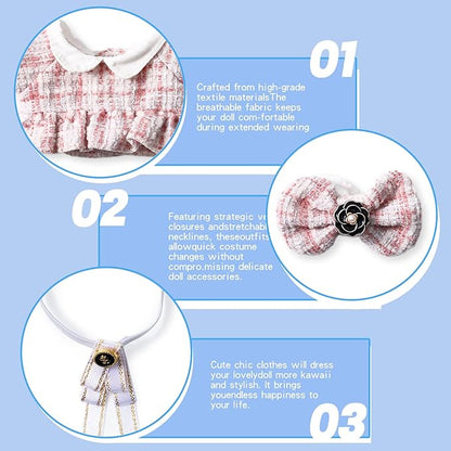 17 cm Doll Clothes - 6.7 Inches Cute Dolls Dress - Accessories for Dolls Cloting, Luxury Chic Doll Cloting,Outfit Stylish Clothes,Gifts for Lovers (Style B)