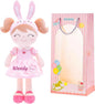 Gloveleya Personalized Doll with Embroidered Name - Pink Bunny Custom Plush Doll for Girls Cute Plush Doll Customized Gift - Muñecas de Trapo Personalizadas para Niñas