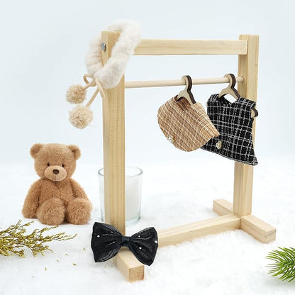 17cm Doll Clothes Set-Adorable Outfits for Dolls-Stylish Accessaries Clothes Dress-Up-Replaceable Clothing Collections, Includes Hat, Top, Skirt(Black-Style B)